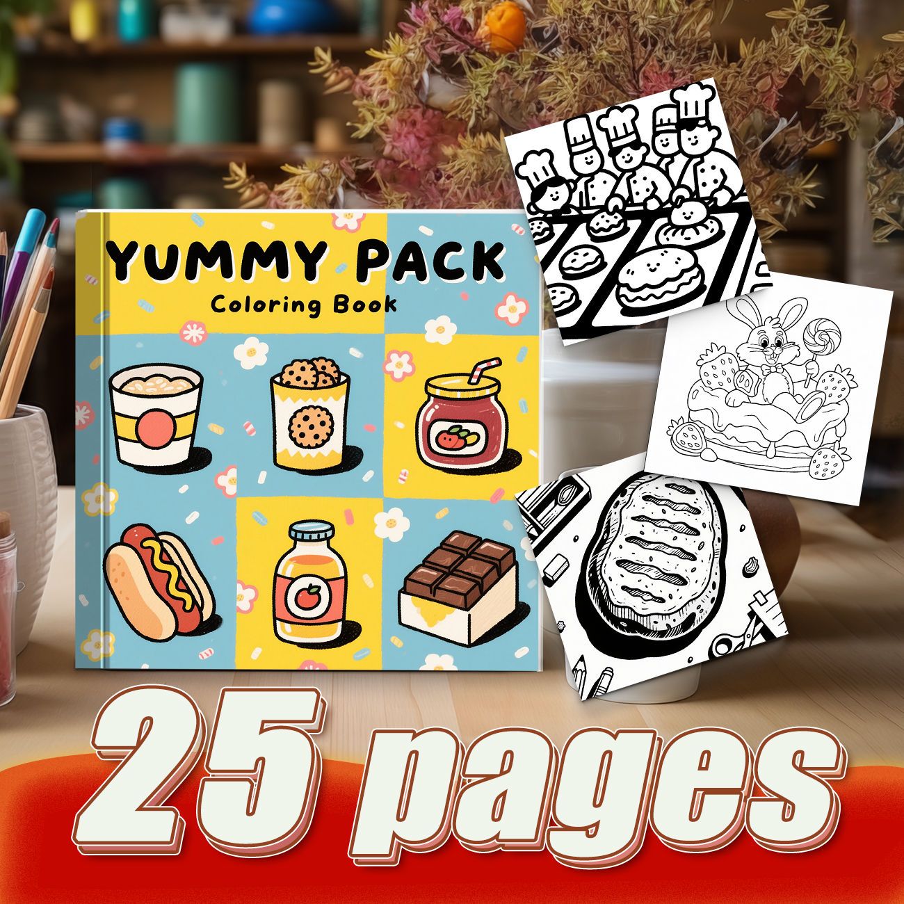 Libro para colorear Yummy Pack - Yummy Food Snacks reseña y precio