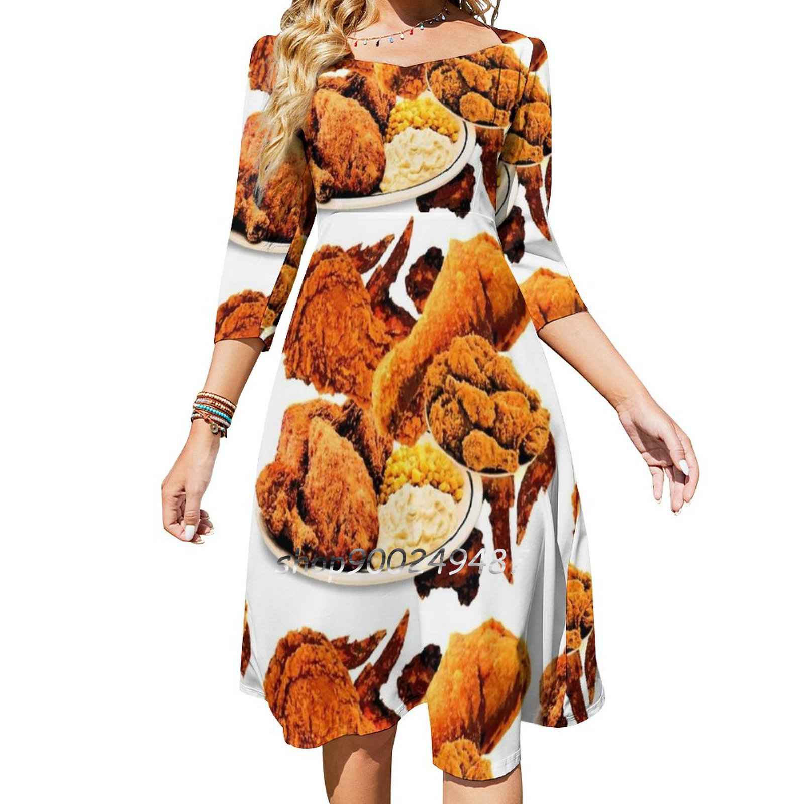 Vestido elegante de pollo frit - Yummy Food Snacks reseña y precio