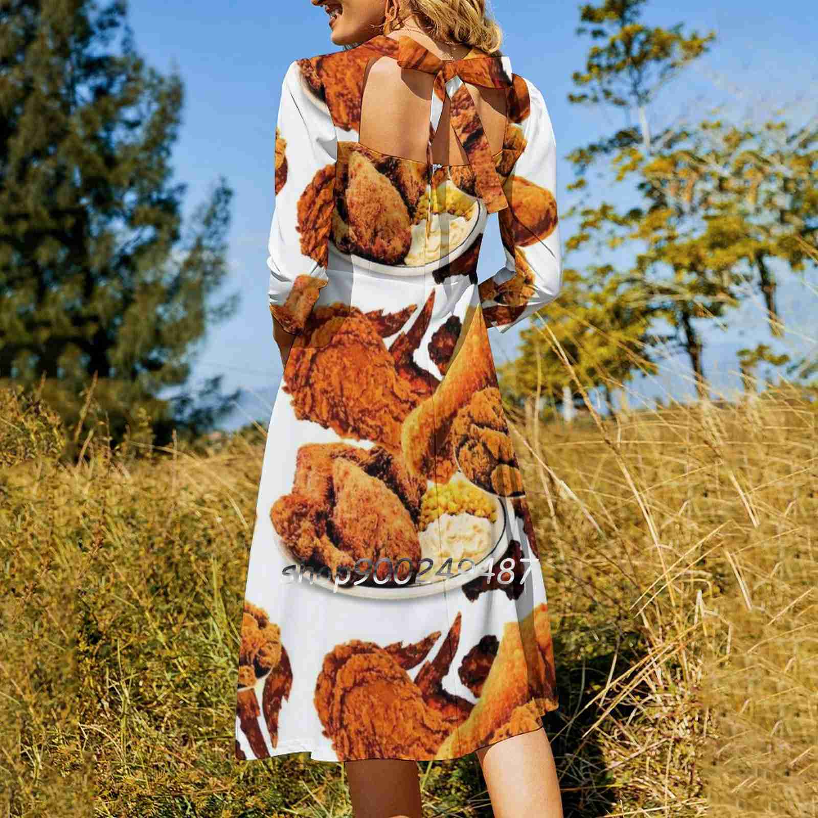 Vestido elegante de pollo frit - Yummy Food Snacks reseña y precio