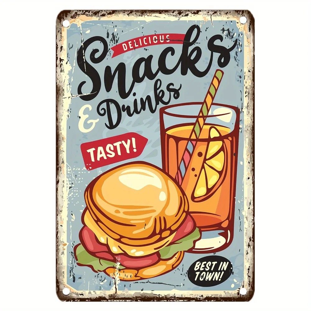 Letrero de metal de comida vin - Food Snacks With Iron reseña y precio