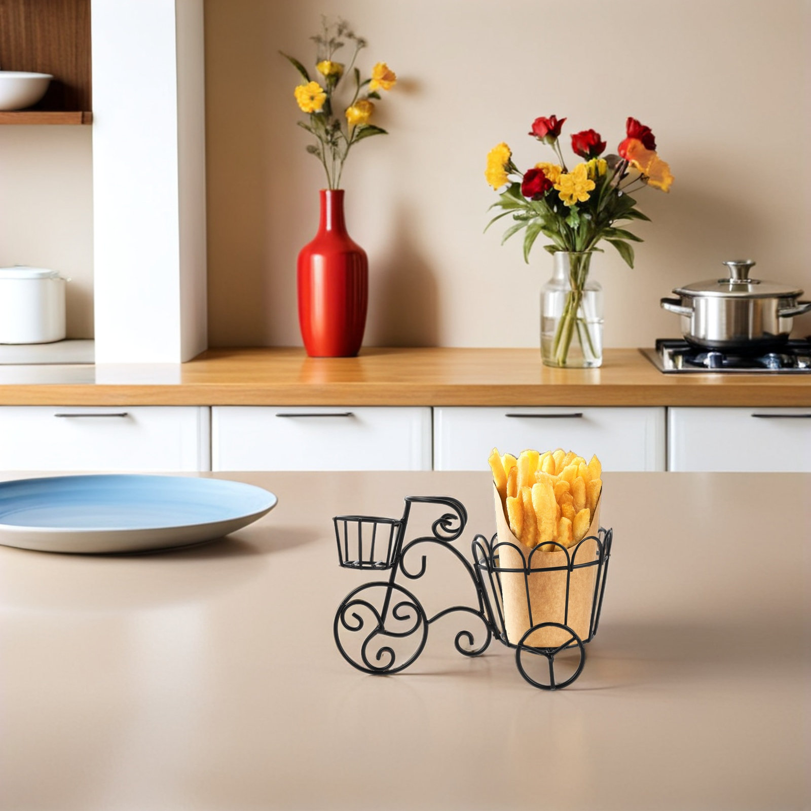 Cesta de metal creativa para p - Food Snacks With Iron reseña y precio